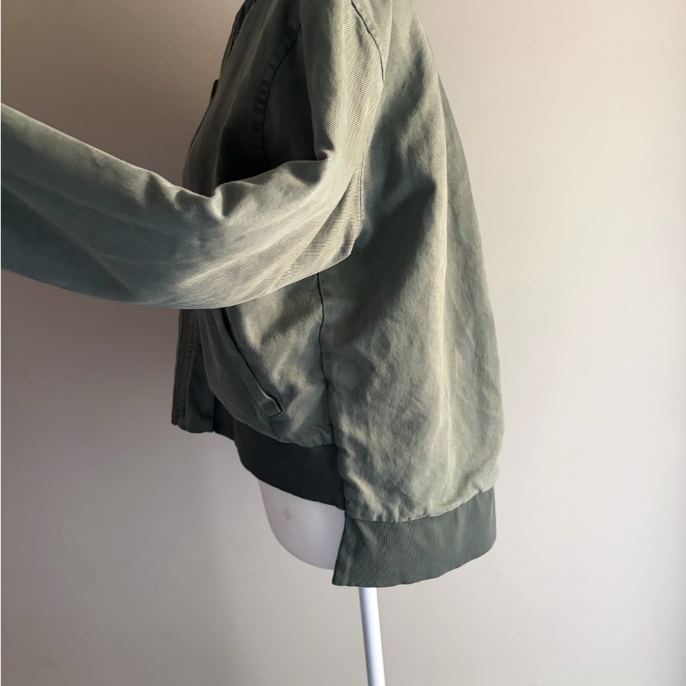YFB Olive Army Green Bomber Cotton Cropped Reversible Jacket - Picture 4 of 11